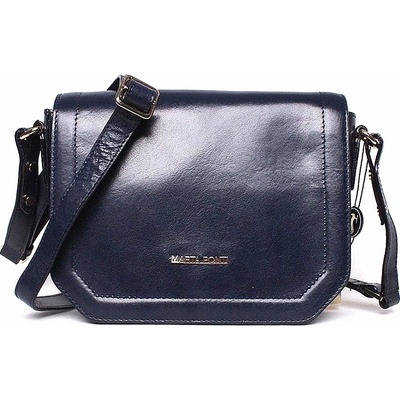 Marta Ponti luxusní tmavědámská kožená crossbody kabelka no. 9 modrá
