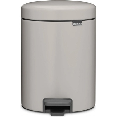 Brabantia Кош за боклук с педал Brabantia NewIcon 1010434, 5 л, Леко затваряне, Противоплъзгаща основа, Светлосив (1010434)