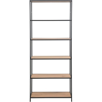 Actona Черен/естествен стелаж от декор от дъб 77x185 cm Seaford - Actona (90941)