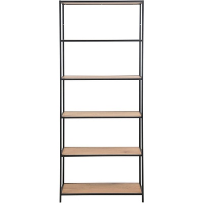 Actona Черен/естествен стелаж от декор от дъб 77x185 cm Seaford - Actona (0000075970)