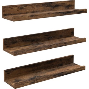 Euziel Комплект от 3 стенни рафтове SHELFY 38x5x10 cm кафяви (EZ0267)