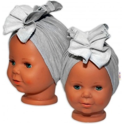 BABY NELLYS Detská čelenka Turban sivá