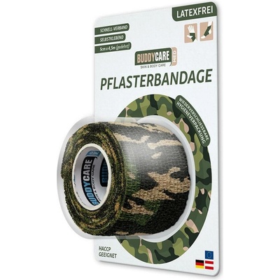 BUDDYCARE®MED Náplast 5 cm x 4,5 m zelený maskáč