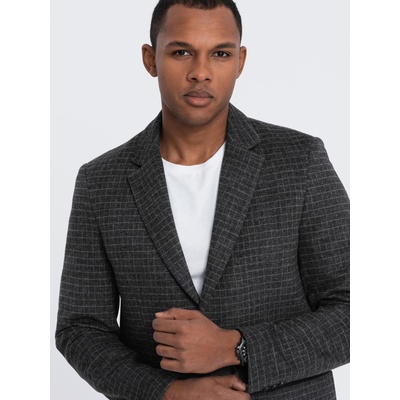 Ombre Clothing Тъмно сив мъжки кариран блейзър със смес от вълна Ombre Clothing Ombre Clothing | Siv | МЪЖЕ | S