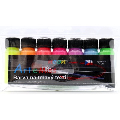 Artemiss Sada textilných farieb na tmavý textil neónové odtiene