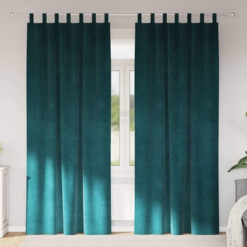vidaXL Затъмняващи завеси 2 pcs Тъмен зелен 140 x 260 cm Кадифе (4107222)