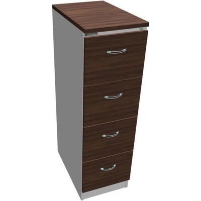 Office Pro kovová A4 kombinovaná lamino orech 4 zásuvky