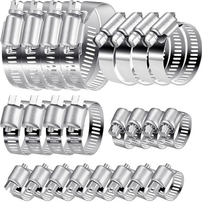Sada 20 ks hadicových svorek, nastavitelné spony na trubky 6-51 mm 304 Nerezová ocel, hadicová – Sleviste.cz