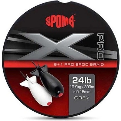 Spomb Šňůra X Pro Braid Grey 8+1 300m 0,18m 10,9kg