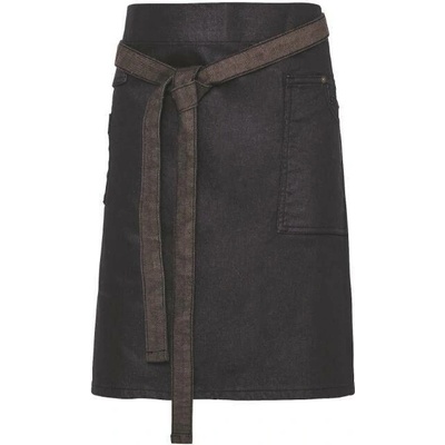 Premier Workwear Pevná denimová pracovní zástěra s voskovaným vzhledem 350 g/m modrá-hnědá indigo PW135