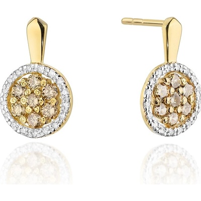 Blink-Blink Luxusné náušnice so Champagne diamantami 3133ZchDB