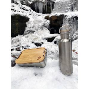 Origin Outdoors Кутия за обяд от неръждаема стомана Bamboo-Clip 1, 2 L (562104)