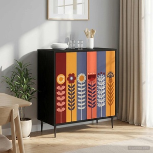 vidaXL Служебен шкаф ESSEN Черен дъб 69 x 33 x 76 см (8006942)