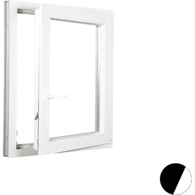 Aluplast plastové jednokřídlo 900 x 1500 mm Palisander/bílá, Pravé, Trojsklo Ug= 0,7