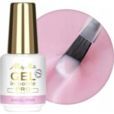 MollyNails Pro Salon gel na nehty v lahvičce se štětečkem andělská pink 15g
