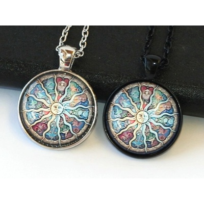 Fashion Jewerly Řetízek Amulet 12 znamení zvěrokruhu, Slunce, Měsíc 2058