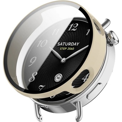 VSECHNONAMOBIL 116139 PC FULL COVER Plastový kryt se sklem pro Xiaomi Watch S4 41mm IVORY