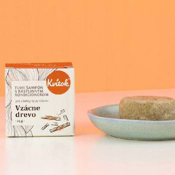 Kvitok Tuhý šampón s kondicionérom Zriedkavé drevo 25 g