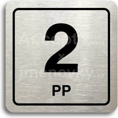 ACCEPT Piktogram 2 PP - stříbrná tabulka - černý tisk