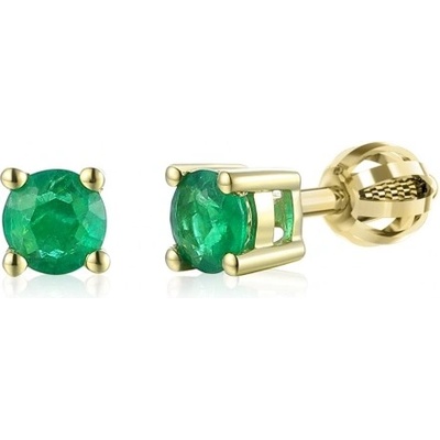 Gems luxusní peckové náušnice Serenith se smaragdy žluté zlato 3830577-0-0-96