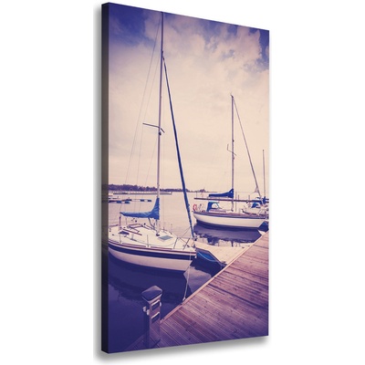 Vertikálny moderný fotoobraz canvas na ráme Jachty 50x100 cm