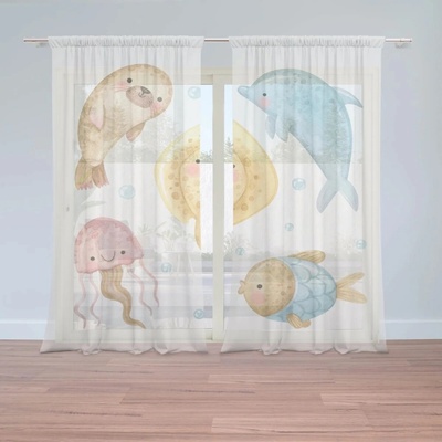 Sablio Záclony Podmořská parta: 2ks 150x250cm