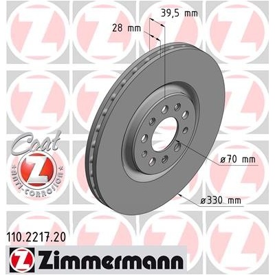 ZIMMERMANN Brzdový kotúč 110221720