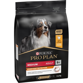 Purina PRO PLAN Dog Medium Adult EVERYDAY NUTRITION- за кучета в зряла възраст от средни породи, с Пиле