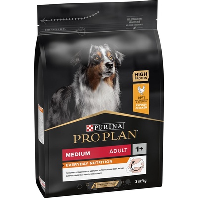 Purina PRO PLAN Dog Medium Adult EVERYDAY NUTRITION- за кучета в зряла възраст от средни породи, с Пиле