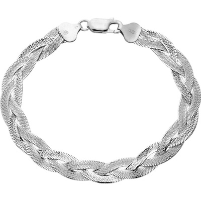 Bealio 08986 stříbrný náramek PLETENÝ 8 mm celobroušený 18 cm 03-08986-1783