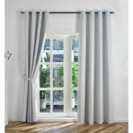 Дрейпари БГ Комплект 2бр. 100% Блекаут завеси с Халки /München Dark с Коланчета, 3 размера, Пълно Затъмняване, десен „Рибена кост, Цвят Бял код-202410-2-001 (202410-2-001)