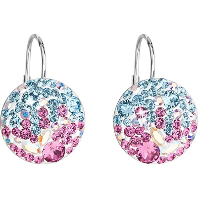 Swarovski elements strieborné visiaci náušnice 31176.3 water lilly