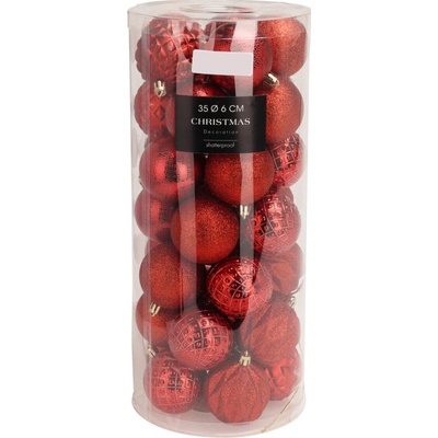 Home Styling Collection Vánoční koule 6 cm 35 kusů červený