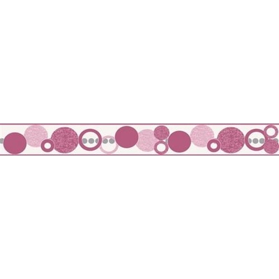 IMPOL TRADE D 58-017-2 Samolepiaca bordúra kruhy ružové, rozmer 5 m x 5,8 cm