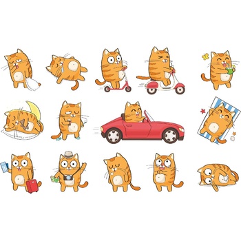 DIMEX ART s. r. o Флизелинов фототапет котешки емоции 375 x 250 см