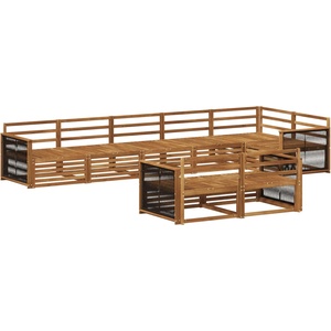 vidaXL Комплект дивани за открито 8 бр. 8-местни Натурално (3383502)