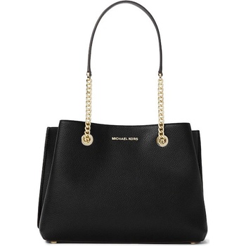 Michael Kors Teagan Large Pebbled Leather Shoulder bag black Gold