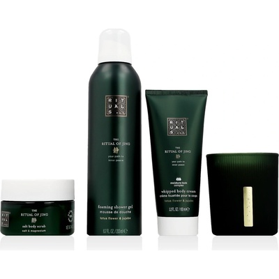 Rituals The Ritual of Jing Rituals The Ritual Of Jing vonná sviečka 140 g + sprchová pena 200 ml + telový peeling 125 g + telový krém 100 ml
