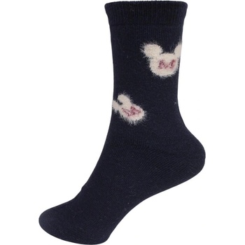Дамски вълнени чорапи в тъмносиньо с образа на Мики Маус