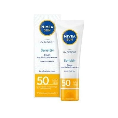 NIVEA SUN UV - obličej citlivý SPF 50 Opalovací krém Unisex 50 ml