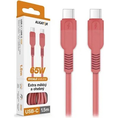 Aligator DATKP73 Datový SoftPastels 3A 65W USB-C/USB-C růžový