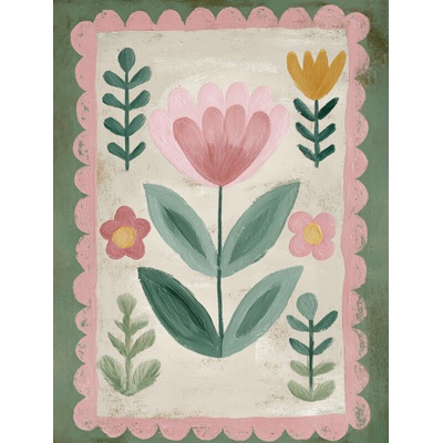 Takoy Panel na ušití dětské deky Wellsoft fleece 145x110 květiny pink Lia