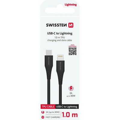 Swissten 71506513 USB-C / Lightning 1m černý