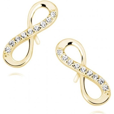 Lafira pozlacené stříbrné náušnice Nekonečno Crystal Z1107G