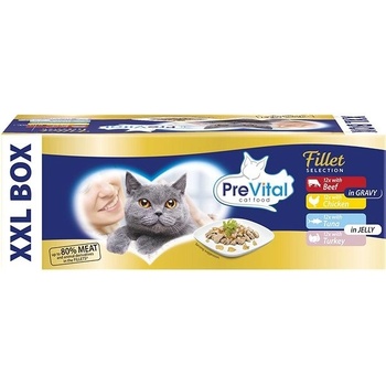Prevital filetky masový výběr v želé a omáčce 48 x 85 g