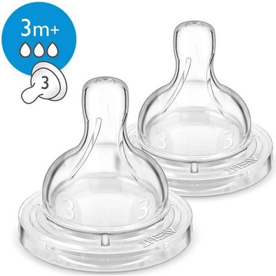 Philips Avent Dudlík Anti-colic/Classic+ 3 střední průtok 2 ks Bílá – Zboží Dáma