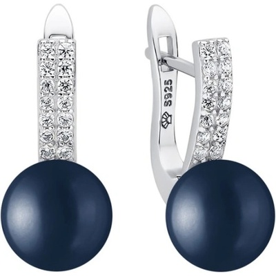 Gaura Pearls stříbrné náušnice s černou perlou Antigona SK23211EL/B stříbrná Černá