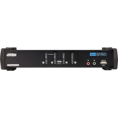 ATEN KVMP превключвател ATEN CS1784A, 25 порта, USB, DVI, Audio, Черен (ATEN-CS1784A-AT-G)