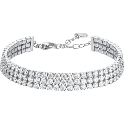 Luca Barra Dámský štrasový náramek z chirurgické oceli 16-19 cm BK2846