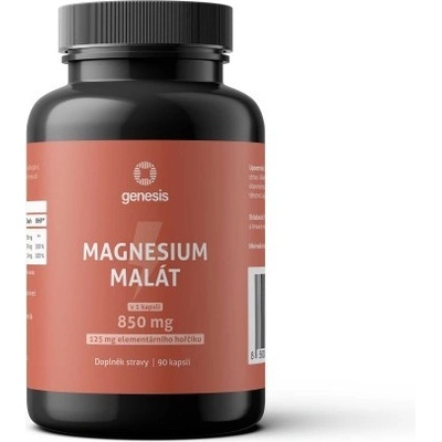 Genesis Magnesium Malát 850 mg + B6, 90 veg. kapslí elem. hořčík 125 mg